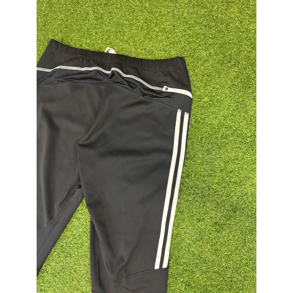 Adidas Response‎ Climalite Track Pants Mens Medium Black White Stripe Joggers